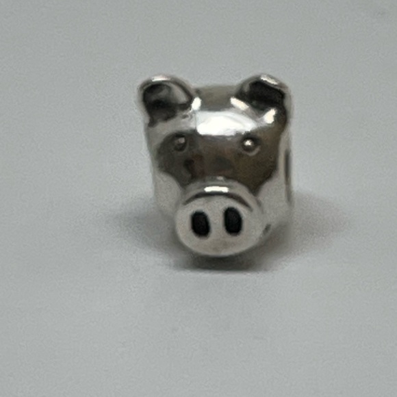 Authentic Pandora Smiling Pig Head Bead Charm - Picture 2 of 6